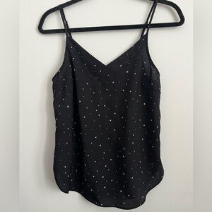 Dynamite Women V Neck Empire Waist Classy Stars Black White Tank Top XS